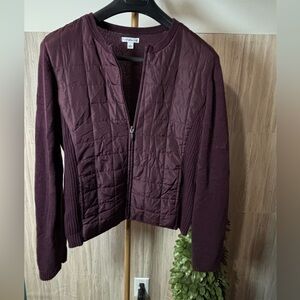 Croft & Barrow Plum Quilted Sweater Jacket